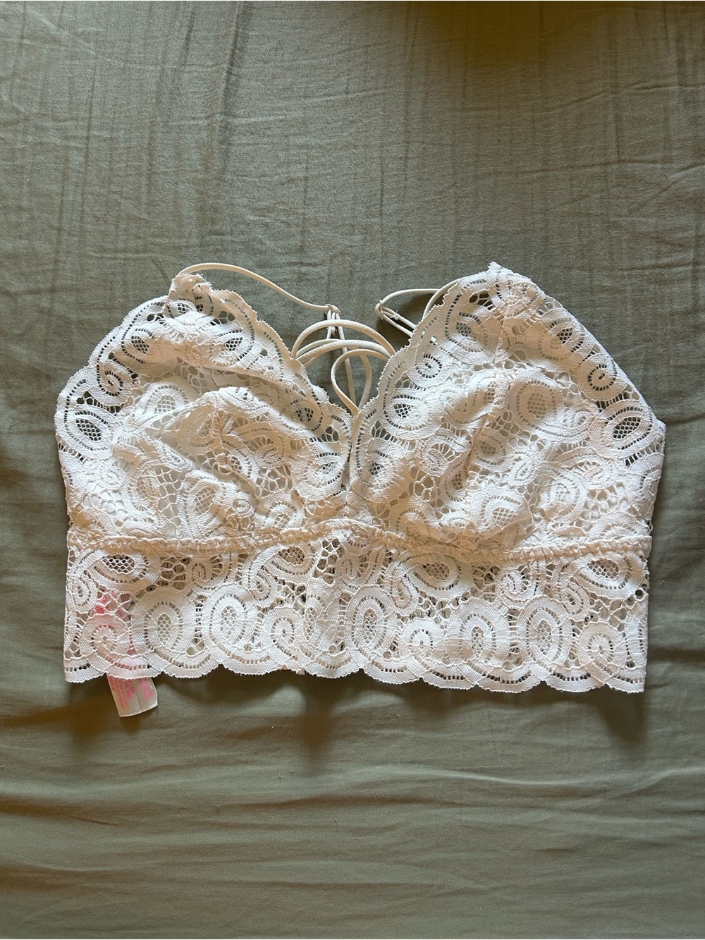 PINK Bralette -White